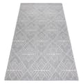 Miniatyrbild 1 av 5: Matta SISAL FLAT 48731637 Kvadrater diamanter, geometrisk grå / kräm, 80x150 cm