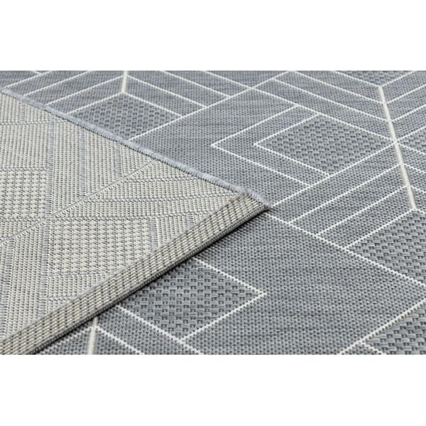 Matta SISAL FLAT 48731637 Kvadrater diamanter, geometrisk grå / kräm, 140x200 cm