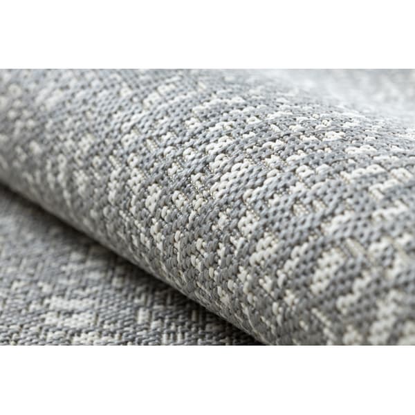 Matta SISAL FLAT 48832637 Cirklar, prickar grå / kräm, 200x290 cm