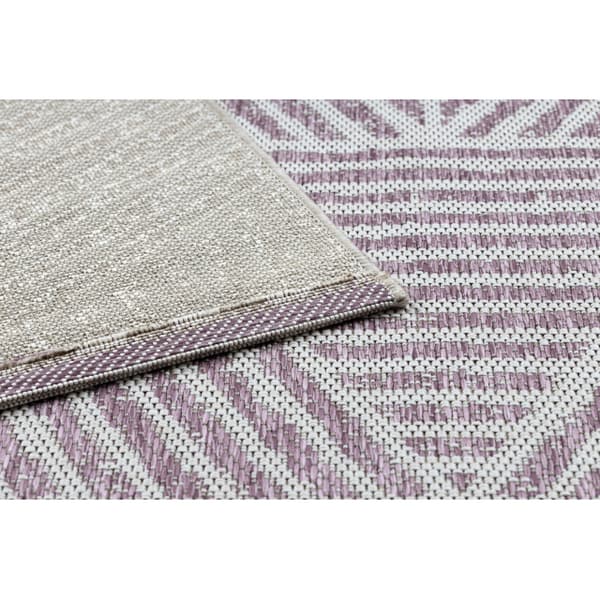 Tæppe Strenge SISAL COLOR 47176260 Linjer, trekanter, zigzag beige / puce, 60x110 cm