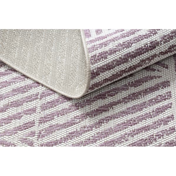 Tæppe Strenge SISAL COLOR 47176260 Linjer, trekanter, zigzag beige / puce, 60x110 cm