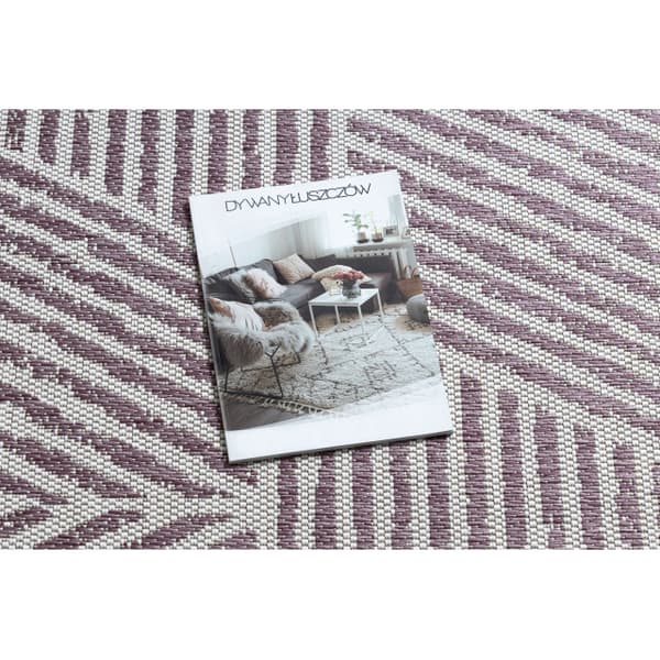 Tæppe Strenge SISAL COLOR 47176260 Linjer, trekanter, zigzag beige / puce, 60x110 cm