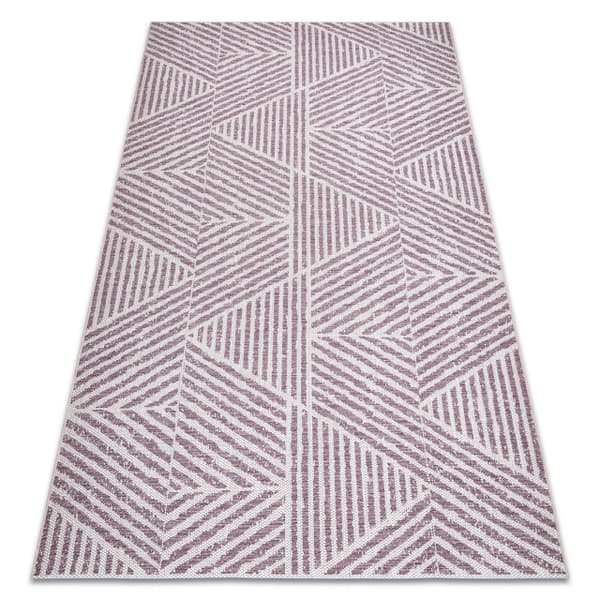 Tæppe Strenge SISAL COLOR 47176260 Linjer, trekanter, zigzag beige / puce, 60x110 cm