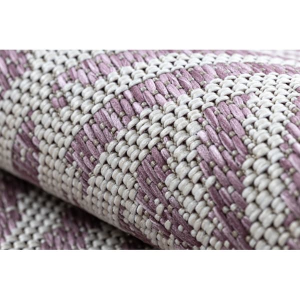 Tæppe Strenge SISAL COLOR 47176260 Linjer, trekanter, zigzag beige / puce, 120x170 cm
