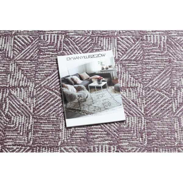 Matta COLOR 47373260 SISAL rader, trianglar, sillbenmönster violett / beige, 120x170 cm