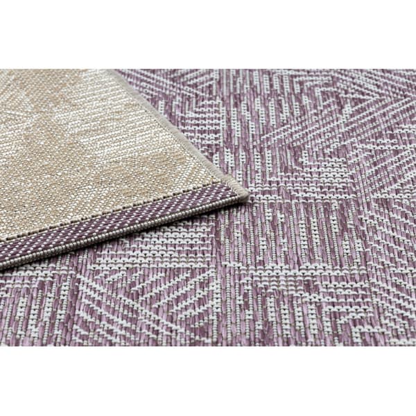 Tæppe Strenge SISAL COLOR 47373260 Linjer, trekanter, sildeben - blomme / beige , 140x200 cm