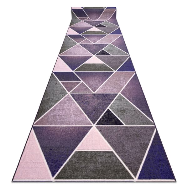 Löpare anti-halk TRIANGLER gummi violett 67 cm, 67x530 cm