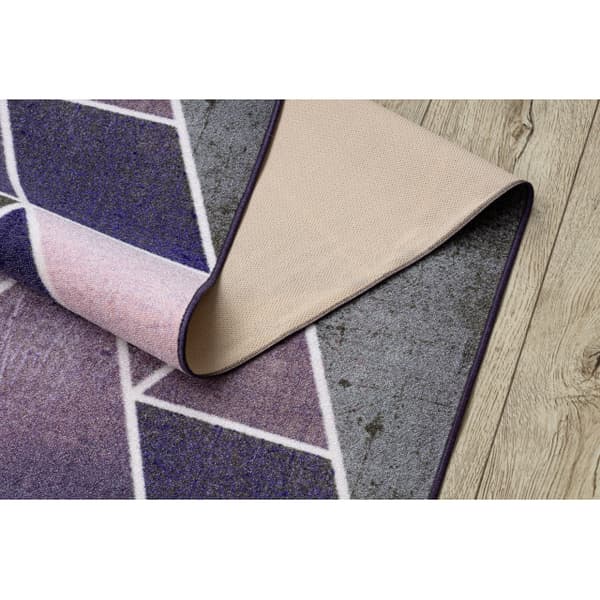 Löpare anti-halk TRIANGLER gummi violett 100 cm, 100x230 cm