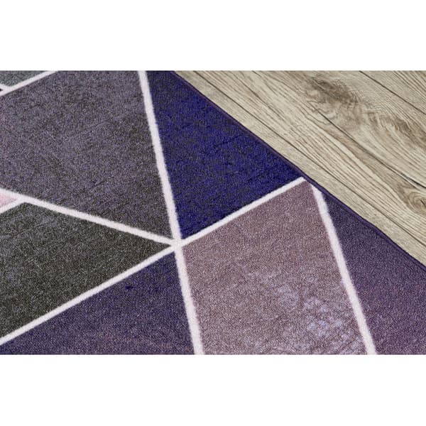Löpare anti-halk TRIANGLER gummi violett 100 cm, 100x560 cm