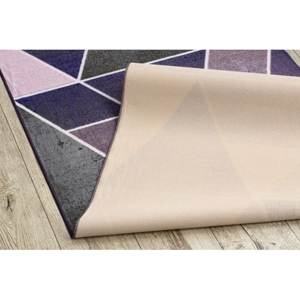 Löpare anti-halk TRIANGLER gummi violett 120 cm, 120x710 cm