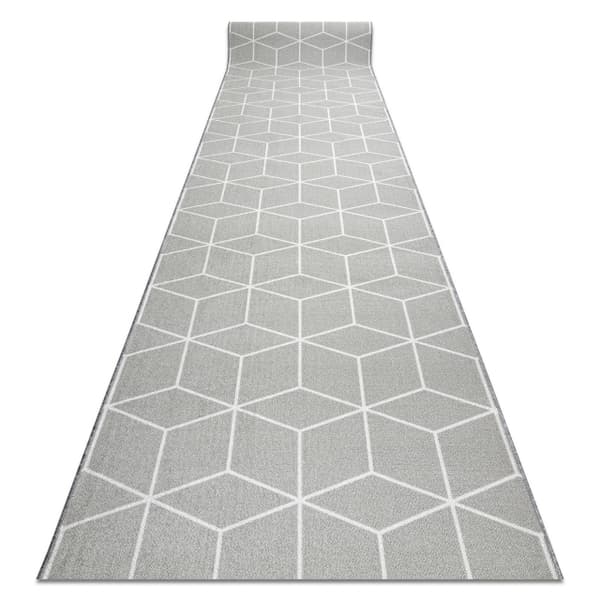 Gummibelægning CUBE grå, 120x520 cm