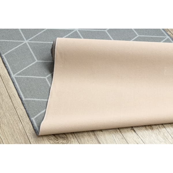 Löpare anti-halk CUBE kub gummi grå 133 cm, 133x260 cm