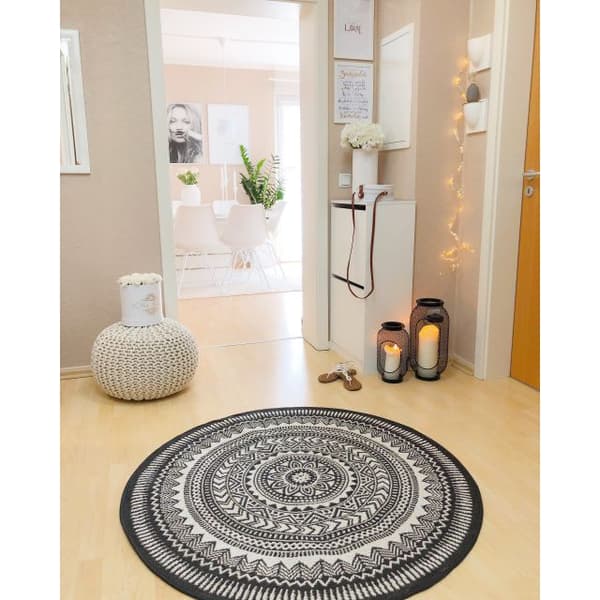 Matta runda FLAT 48695/690 SISAL - stained glass, cirkel 120 cm