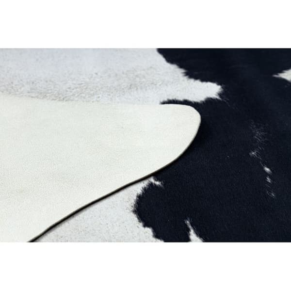 Matta Artificial Cowhide, Ko G5069-1 vit svart Läder, 100x150 cm