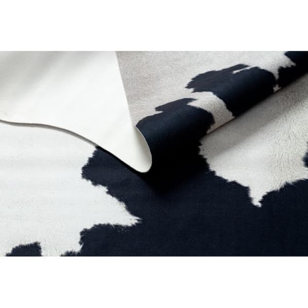 Matta Artificial Cowhide, Ko G5069-1 vit svart Läder, 100x150 cm