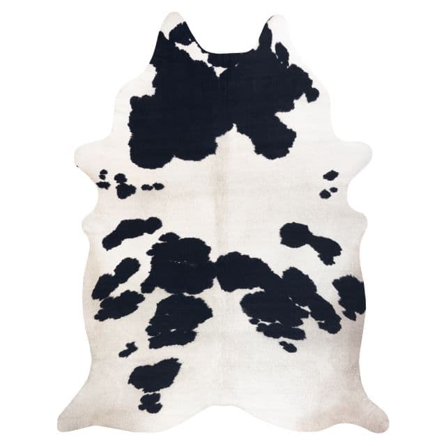 Matta Artificial Cowhide, Ko G5069-1 vit svart Läder, 100x150 cm