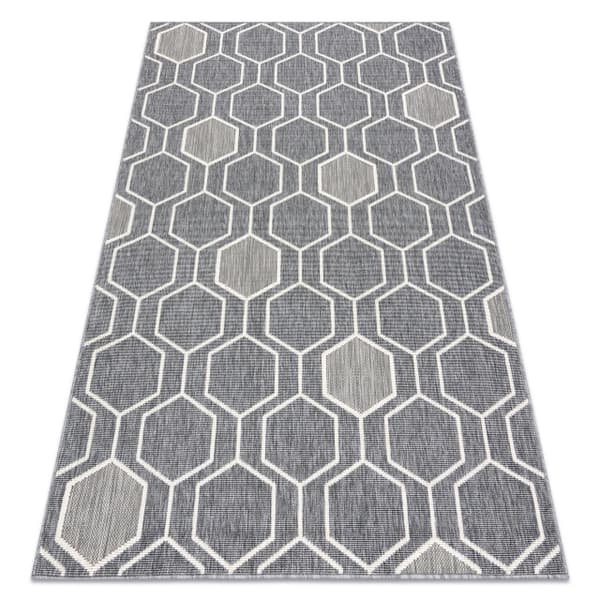 Tæppe SPRING 20404332 Hexagon streng, looping - grå, 120x170 cm