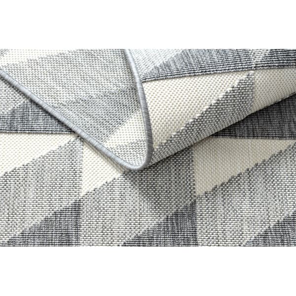 Matta SPRING 20406332 ruter triangles sisal, ögla - grå, 80x150 cm