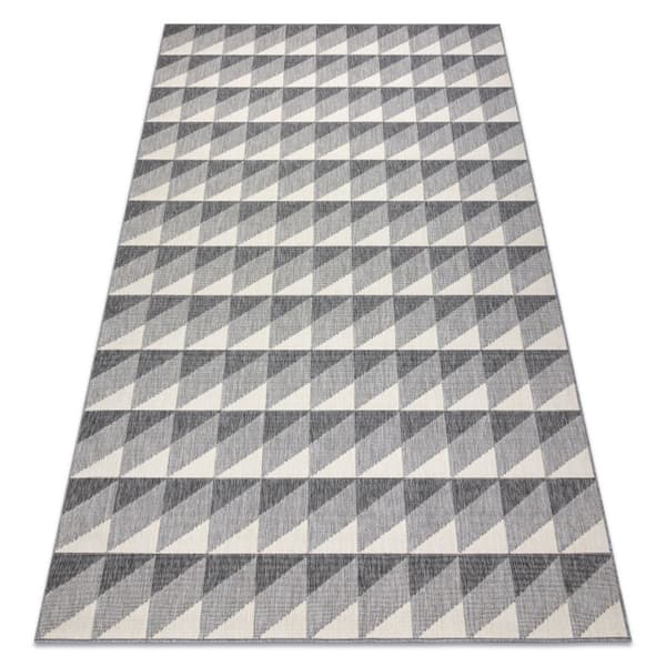Matta SPRING 20406332 ruter triangles sisal, ögla - grå, 80x150 cm