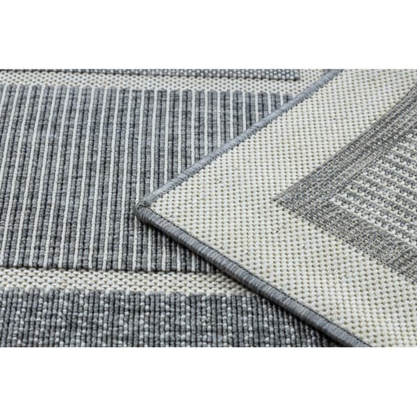 Matta SPRING 20426332 kvadrater ram sisal, ögla - grå, 120x170 cm