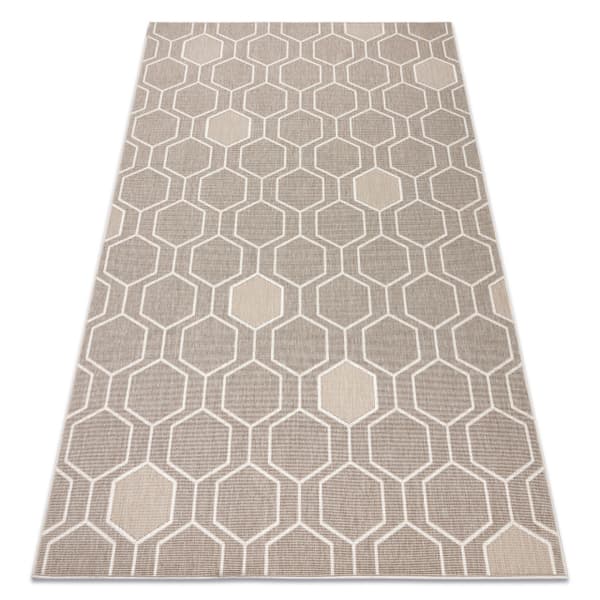 Tæppe SPRING 20404558 Hexagon streng, looping - beige, 120x170 cm