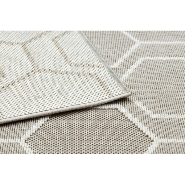 Tæppe SPRING 20404558 Hexagon streng, looping - beige, 140x200 cm