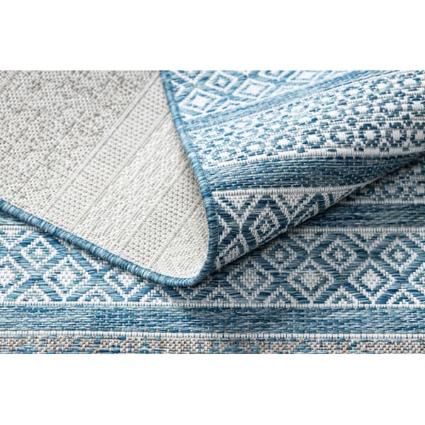 Matta SISAL LOFT 21118 BOHO ivory/silver/blå, 80x150 cm