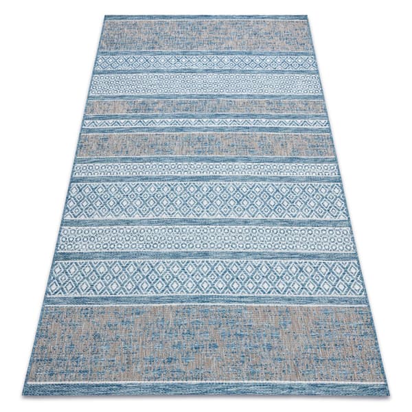 Matta SISAL LOFT 21118 BOHO ivory/silver/blå, 80x150 cm