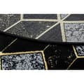 Miniatyrbillede 3 af 5: Tæppe GLOSS hjul moderne 400B 86 stilfuld, glamour, art deco, 3D geometrisk sort / guld, cirkel 120 cm