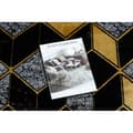 Miniatyrbillede 2 af 5: Tæppe GLOSS hjul moderne 400B 86 stilfuld, glamour, art deco, 3D geometrisk sort / guld, cirkel 120 cm