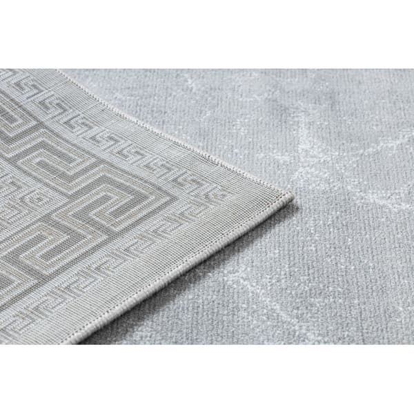 Modern GLOSS Matta, Löpare 2813 27 snygg, ram, grekisk grå, 60x250 cm