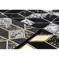 Pikkukuva 3 / 5: Matto, Matto GLOSS moderni 400B 86 tyylikäs, glamour, art deco, 3D geometrinen musta / kulta, 70x300 cm