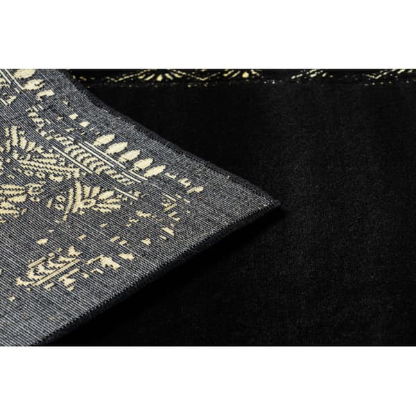 Modern GLOSS Matta, Löpare 408C 86 Ram snygg, glamour, art deco svart / guld, 80x250 cm