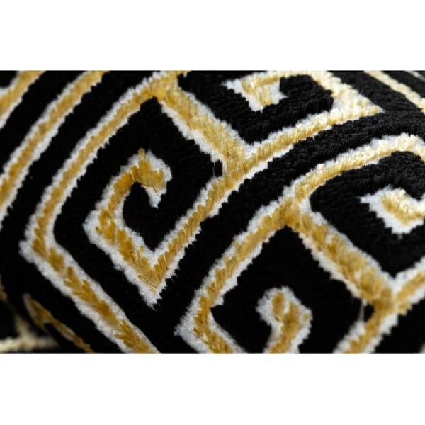 Modern GLOSS Matta, Löpare 6776 86 snygg, ram, grekisk svart / guld, 80x200 cm
