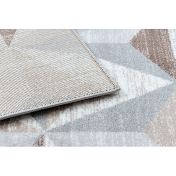 Matta ARGENT - W6096 triangles beige / grå, 133x190 cm