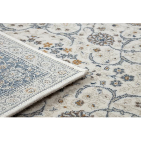 Tæppe NAIN Ramme ornament 7179/51913 beige / marineblå blå, 240x340 cm