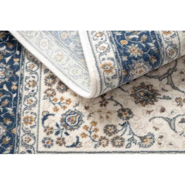 Tæppe NAIN Ramme ornament 7179/51913 beige / marineblå blå, 240x340 cm