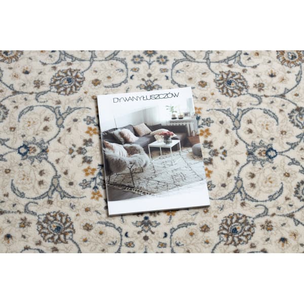 Tæppe NAIN Ramme ornament 7179/51913 beige / marineblå blå, 240x340 cm