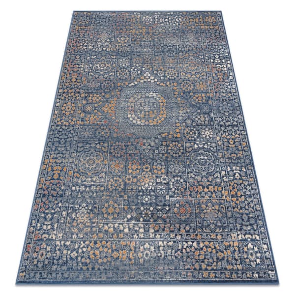 Matto NAIN Ornamentti 7708/51911 laivastonsininen / oranssi, 240x340 cm