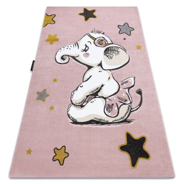 Matto PETIT ELEPHANT NORSU TÄHDET vaaleanpunaineuusi, 120x170 cm