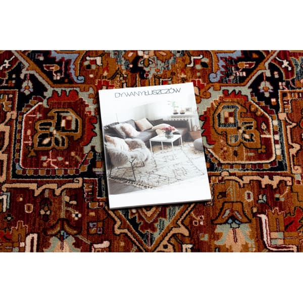 Matta Ull KESHAN fringe, Ornament oriental 2886/53588 rödvin, 250x340