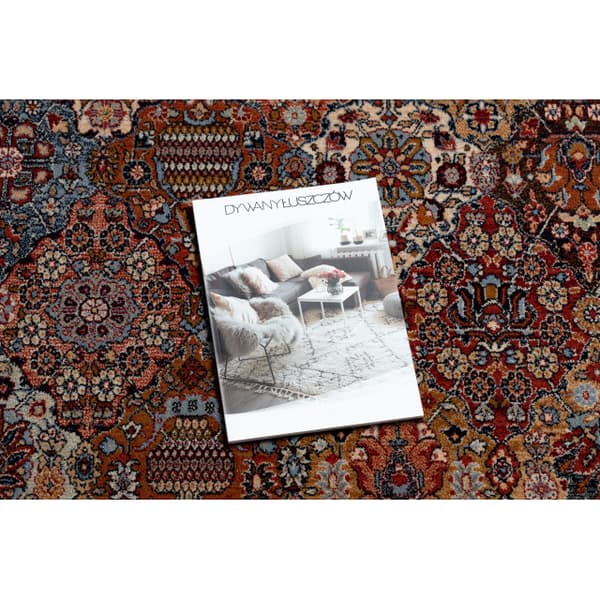 Matto KESHAN Ornamentti, kehys itämainen 7576/53511 terrakotta, 80x145 cm