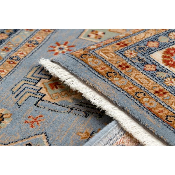 Matta Ull KESHAN fringe, Ram oriental 7683/53544 beige / blå, 250x340