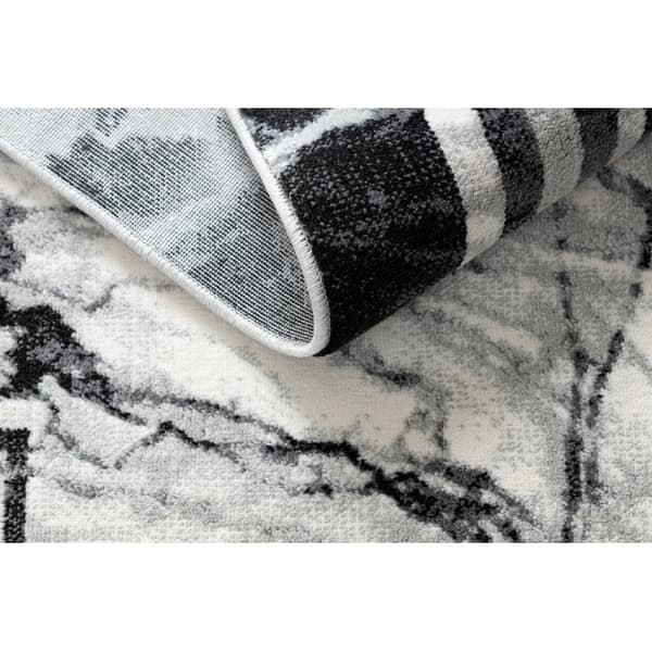 Modern Matta TULS strukturell, fringe 51210 Marmor antracit, 140x190 cm