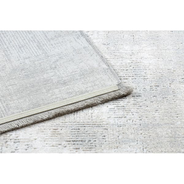 Modern Matta TULS strukturell, fringe 51231 vintage elfenben / grå, 180x270 cm