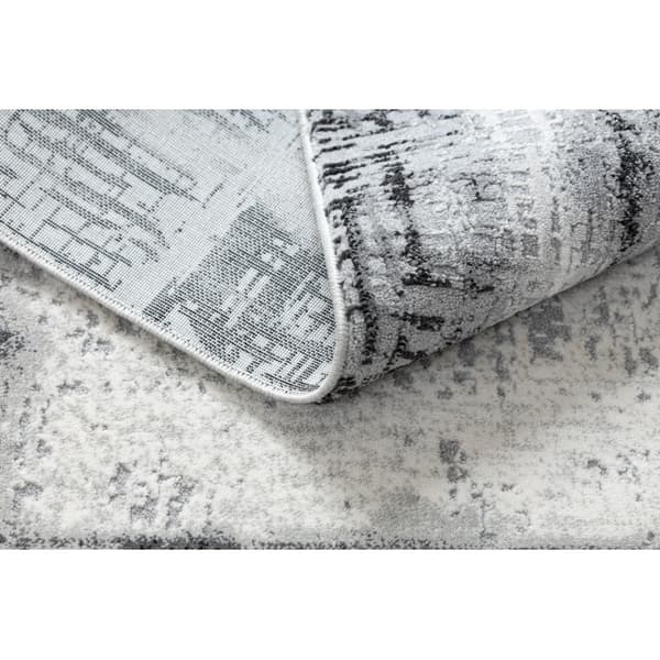 Modern Matta TULS strukturell, fringe 51235 vintage, ram antracit, 200x290 cm