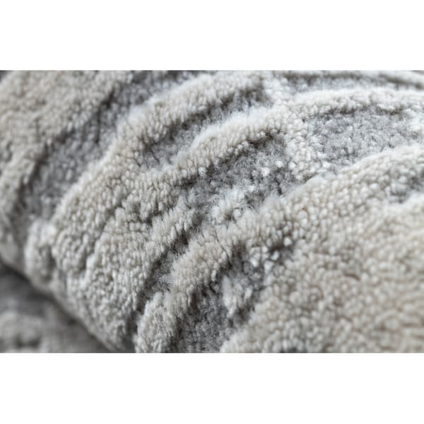 Modern Matta TULS strukturell, fringe 51235 vintage, ram antracit, 200x290 cm