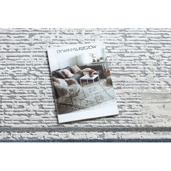 Modern Matta TULS strukturell, fringe 51242 Ram elfenben / blå, 140x190 cm