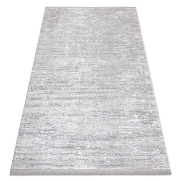 Modern Matta TULS strukturell, fringe  51248 grå, 280x370 cm