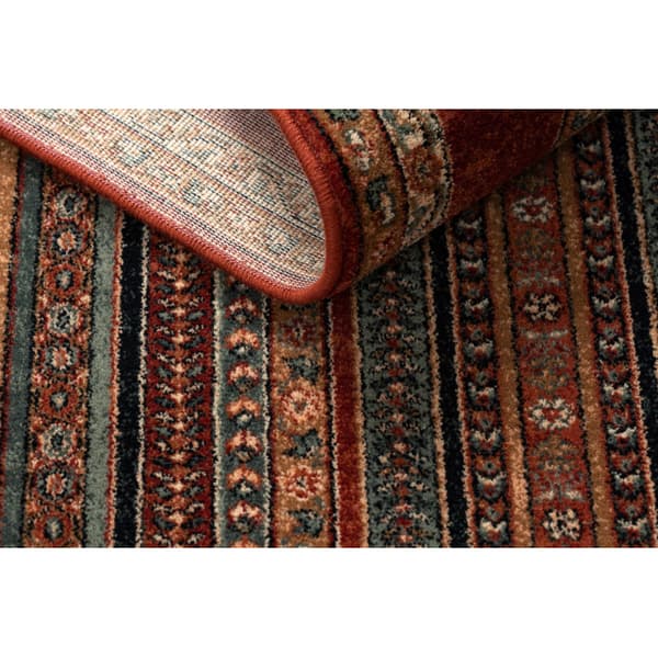 Tæppe villaa KASHQAI 4357 300 ramme, itämainen grøn / rødbrun, 67x130 cm